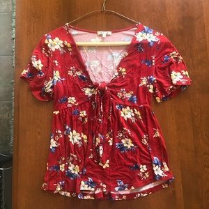 Floral Red Top
